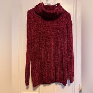 Karen Scott Women's Red Merlot Turtleneck Knit Pullover Sweater